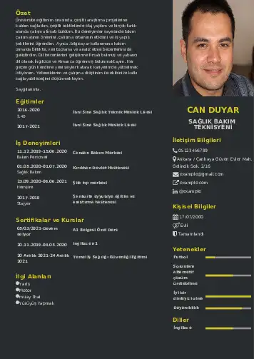 Hasta Bakıcı Cv Örnekleri cv indir